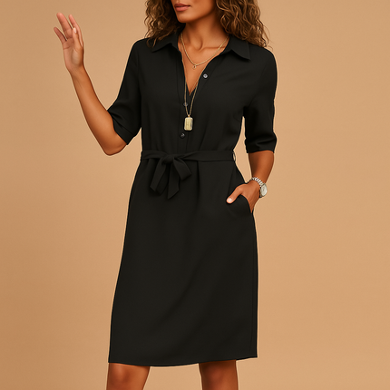 Chloe | Spring Belted Shirt Dress – Effortless Style with a Flattering Belted Silhouette