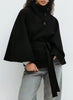 Caitlyn | Spring Belted Cape Coat with High-Neck