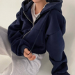 Kaitlyn | Winter Cropped Zip-Up Hoodie - Cozy, Chic Layering Essential