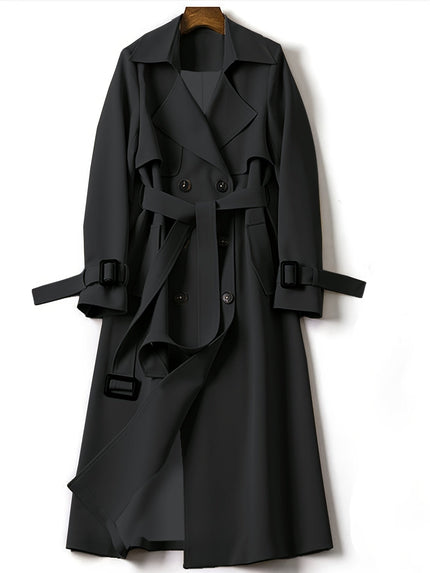 Caitlyn | Elegant Longline Office Trench Coat – Sophisticated, Tailored Outerwear