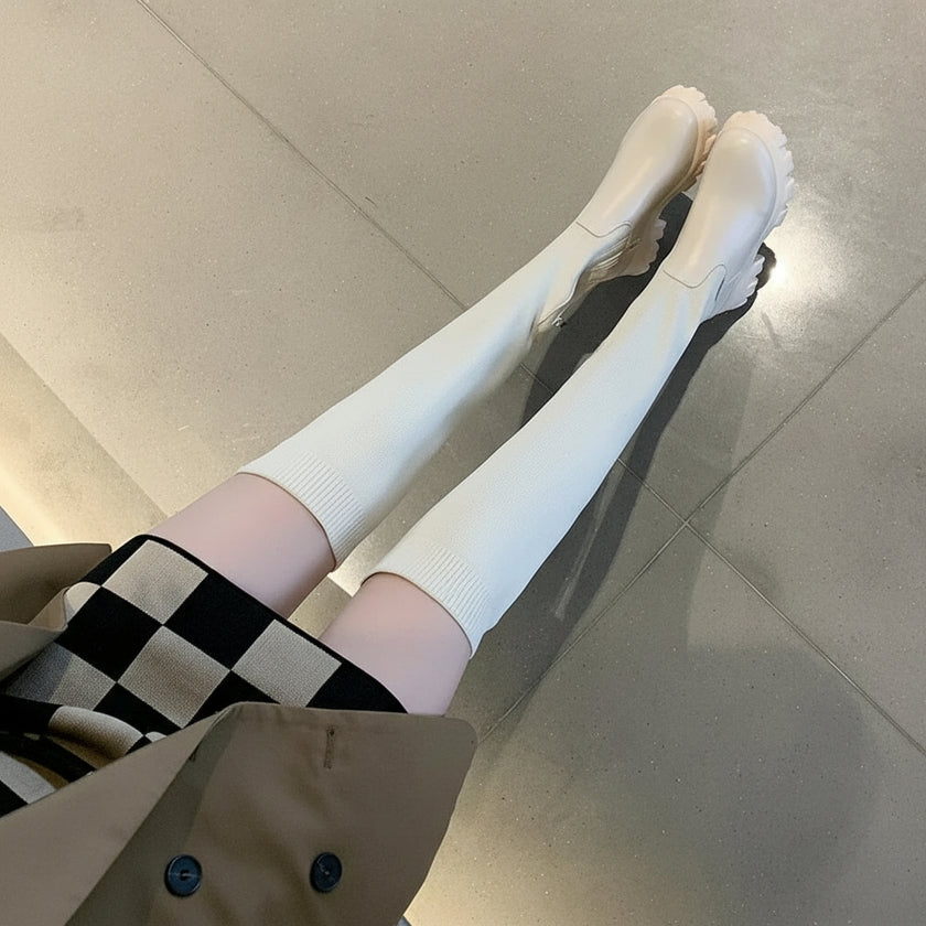 Amelia | Knee-High Boots with a Bold Chunky Sole