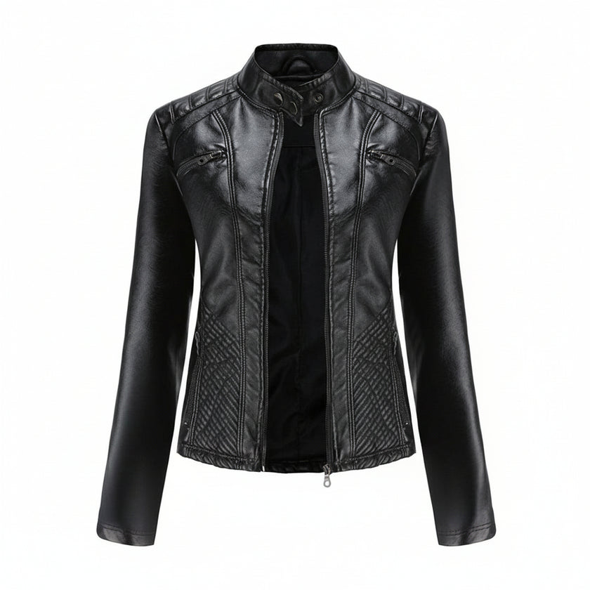 Heather | Classic Zip-Up Biker Jacket – Timeless Style with Modern Edge