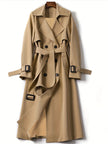 Caitlyn | Elegant Longline Office Trench Coat – Sophisticated, Tailored Outerwear