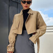 Caroline | Cropped Button-Up Trench Jacket - Chic, Tailored Style