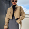 Caroline | Cropped Button-Up Trench Jacket - Chic, Tailored Style