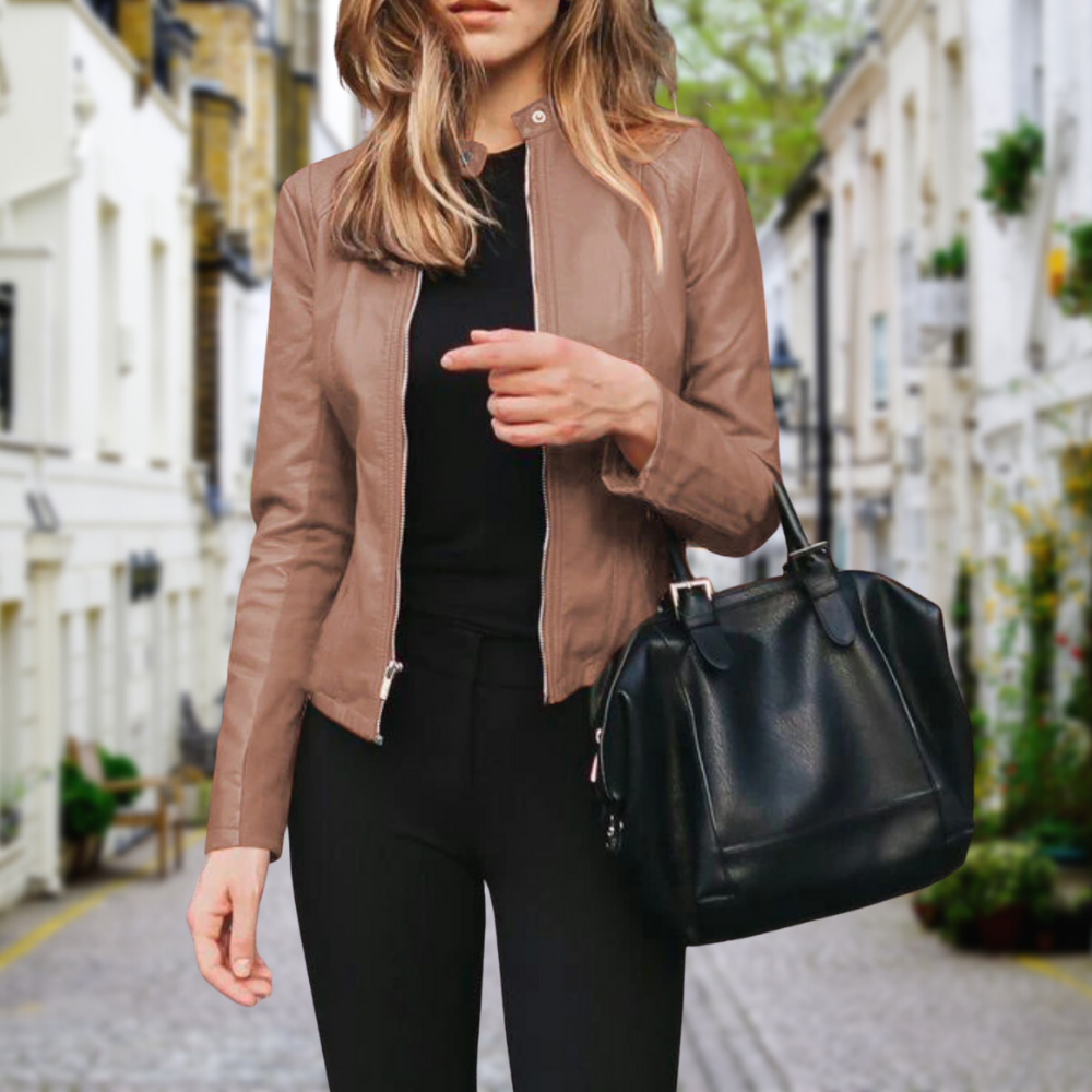 Emily | Sleek & Elegant Zippered Biker Jacket