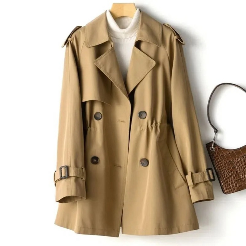 Chloe | Elegant Belted Double-Breasted Coat - Fashionable & Timeless