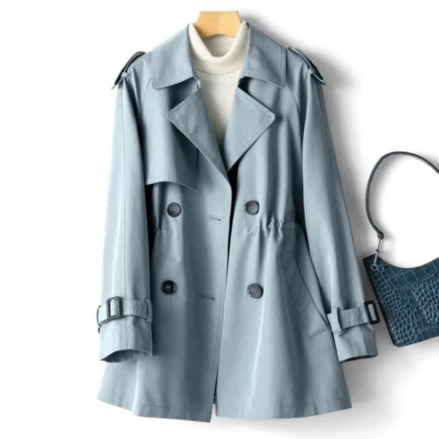 Chloe | Elegant Belted Double-Breasted Coat - Fashionable & Timeless