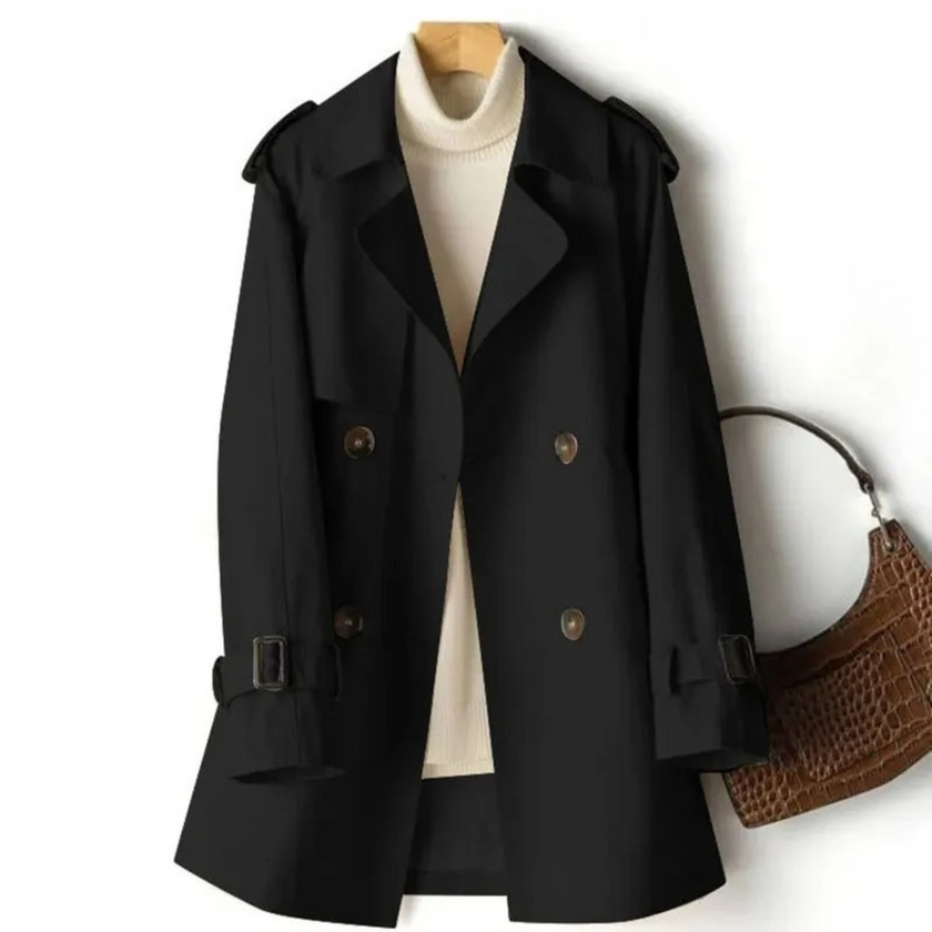 Chloe | Elegant Belted Double-Breasted Coat - Fashionable & Timeless