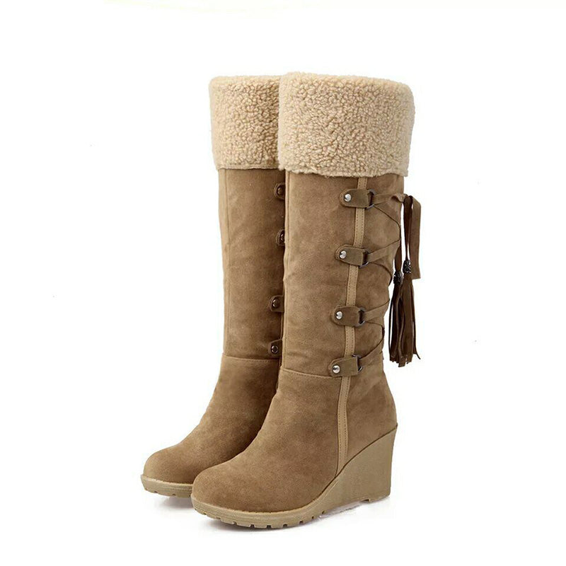 Ella | Knee-High Wedge Winter Boots - Chic, Cozy Warmth for Winter