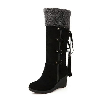 Ella | Knee-High Wedge Winter Boots - Chic, Cozy Warmth for Winter