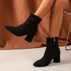 Caroline | Knit Ankle Boots with a Chunky Heel