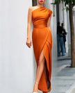 Anna | One-Shoulder Dress with Split Hem