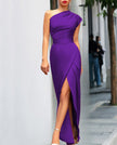 Anna | One-Shoulder Dress with Split Hem