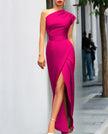 Anna | One-Shoulder Dress with Split Hem