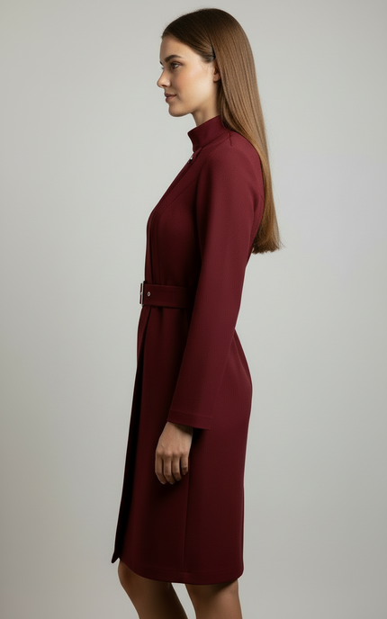Camille | Belted Winter Midi Coat Dress