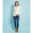 Laura | Ivory Boatneck Blouse with Wide Sleeves - Stylish Viscose Top