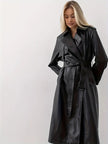 Eleanor | Elegant Long Belted Double-Breasted Trench Coat