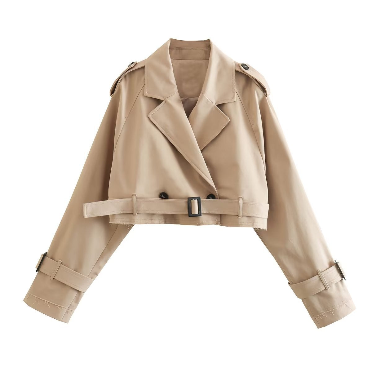 Charlotte | Chic Short Double-Breasted Trench Coat