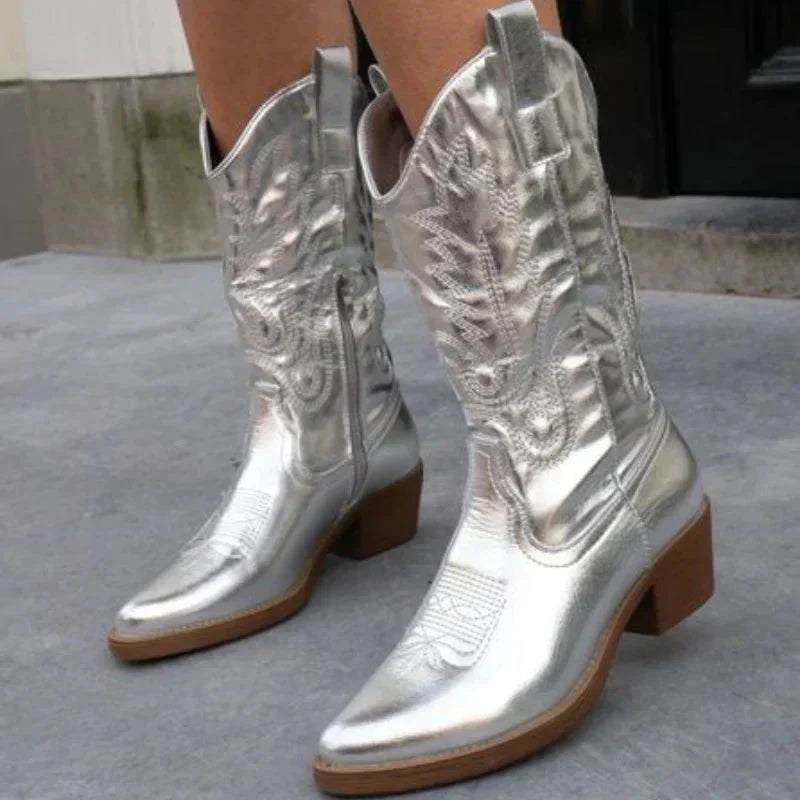 Clara | Gleaming Western-Style Boots