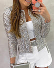 Claire | Sparkle Open-Front Party Jacket — Shimmering, Eye-Catching Evening Outerwear