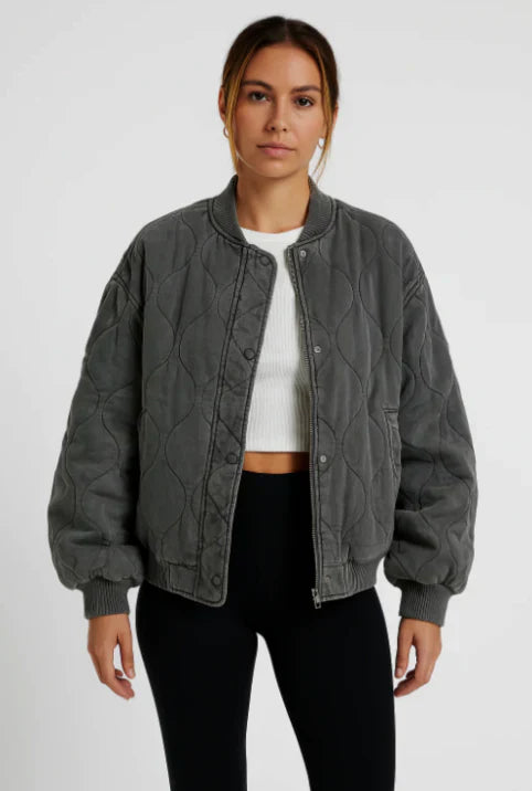 Samantha | Quilted Casual Winter Bomber Jacket - Warm, Stylish Everyday Outerwear