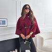 Eleanor | Elegant Belted Cape Jacket for Timeless Sophistication