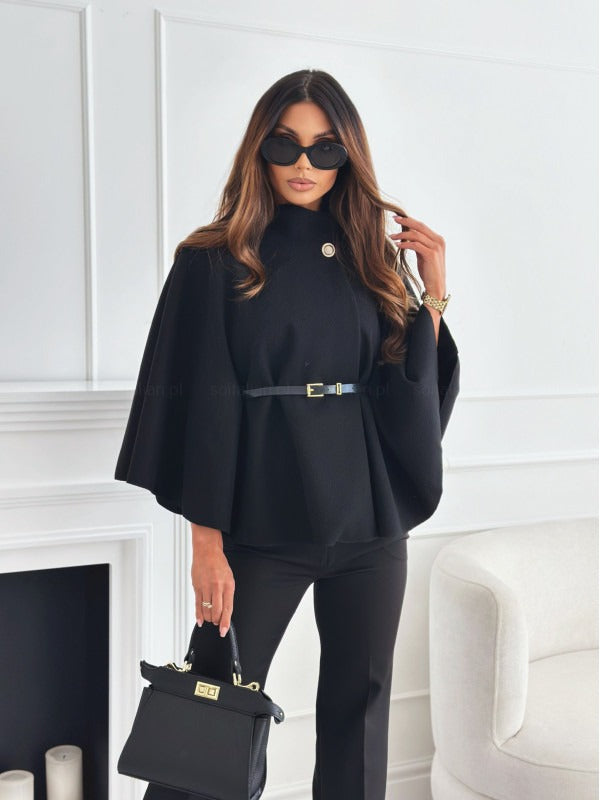 Eleanor | Elegant Belted Cape Jacket for Timeless Sophistication