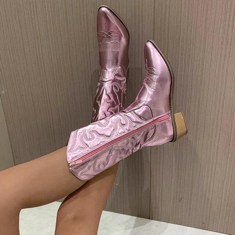 Clara | Gleaming Western-Style Boots