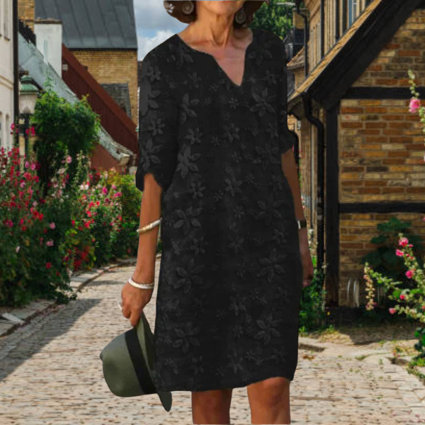 Hazel | Casual Floral Midi Dress - Effortless Everyday Style