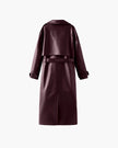 Ava | Winter Leather Maxi Trench Coat – Luxe Leather, Full-Length Warmth for Winter