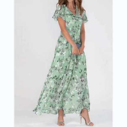 Grace | Short-Sleeve Floral Maxi Dress
