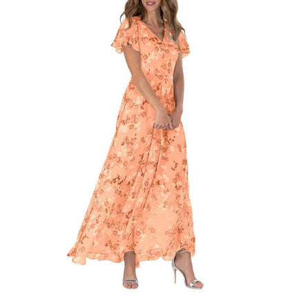 Grace | Short-Sleeve Floral Maxi Dress