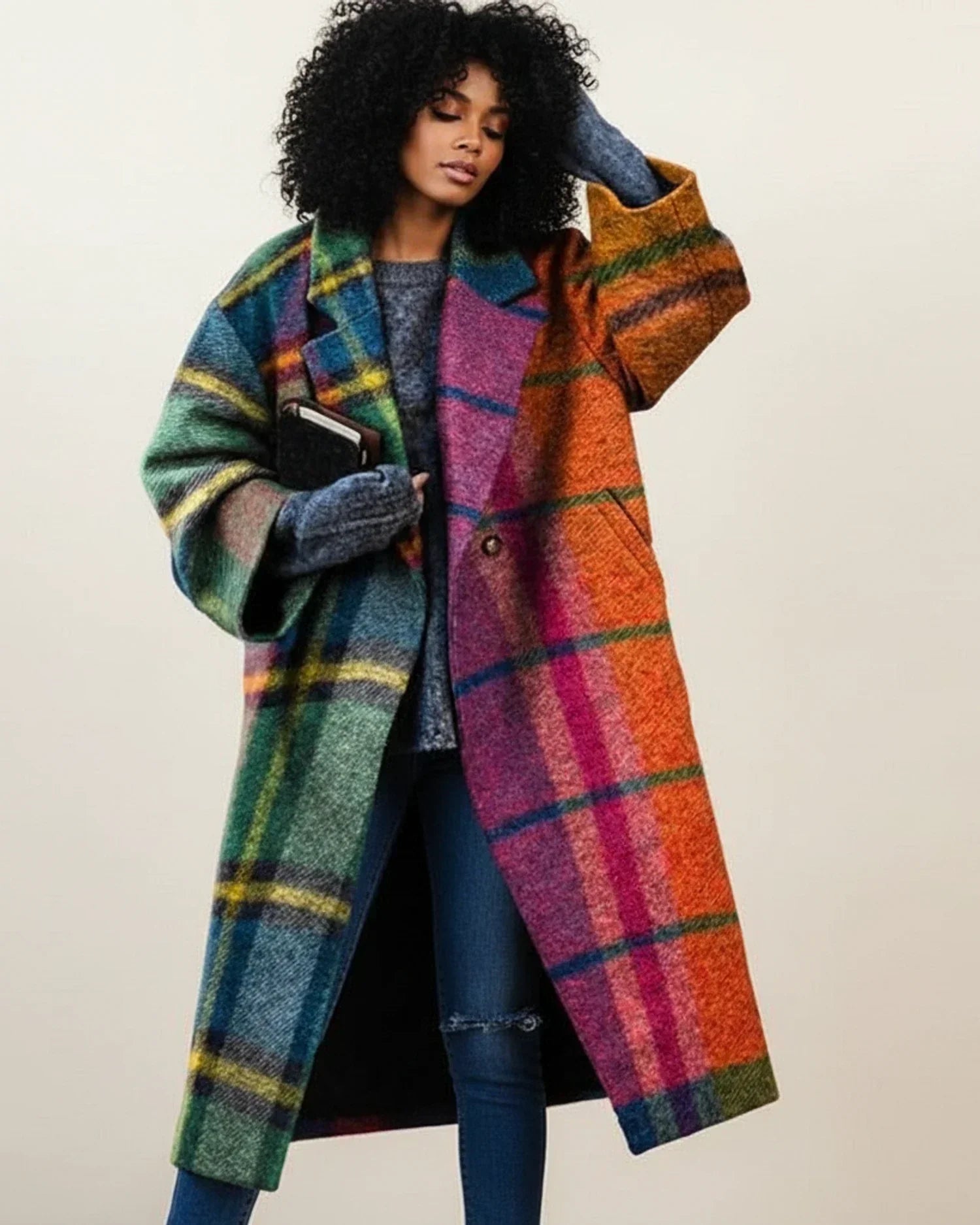 Dakota | Colorful Long Winter Wool Coat – Warm, Stylish & Eye-Catching