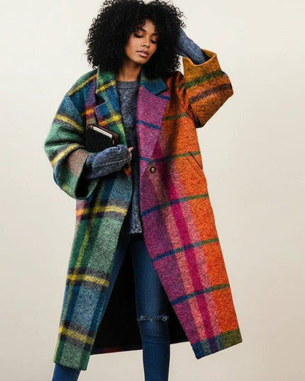 Dakota | Colorful Long Winter Wool Coat – Warm, Stylish & Eye-Catching