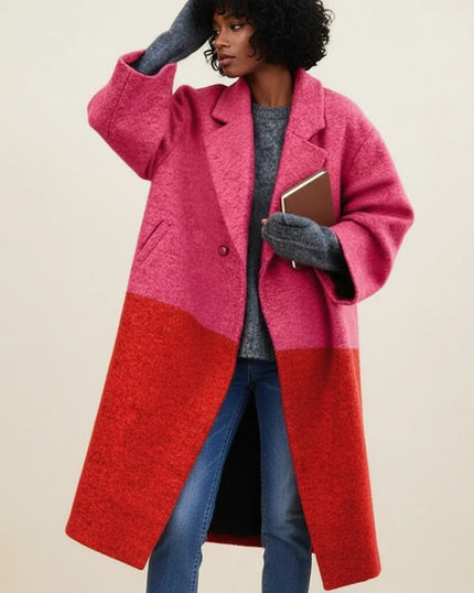 Dakota | Colorful Long Winter Wool Coat – Warm, Stylish & Eye-Catching