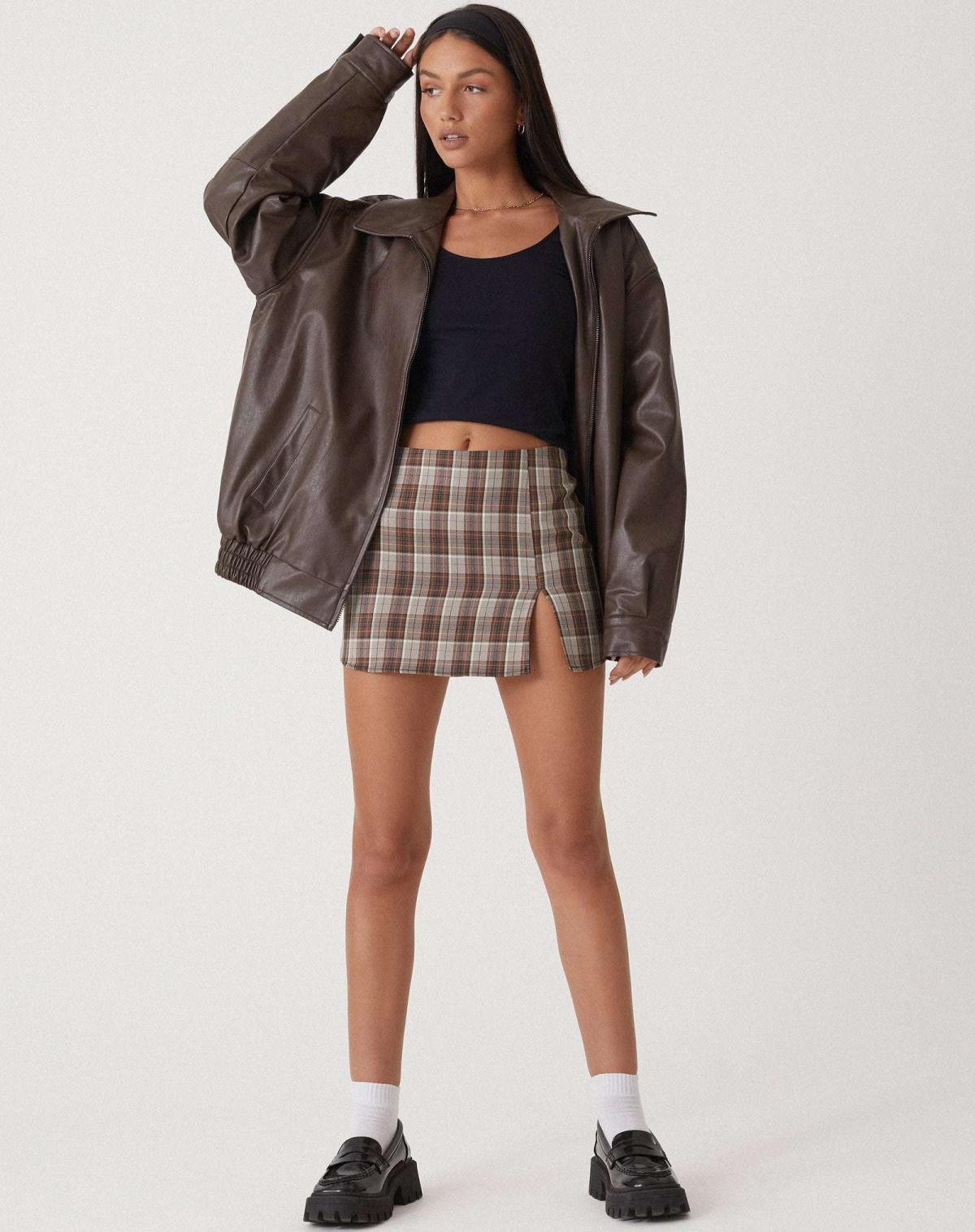 Ruby| Oversized Bomber Jacket - Leather Outerwear