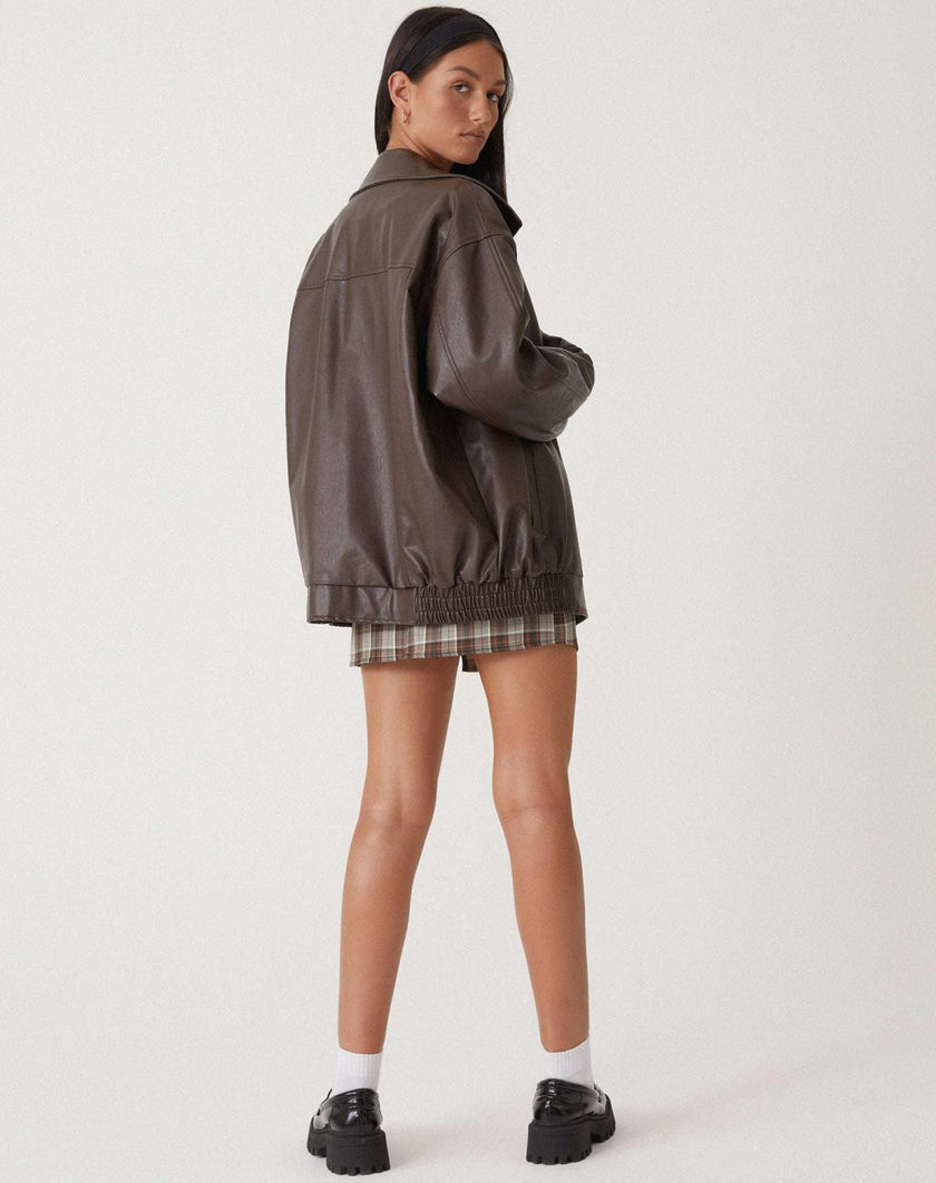 Ruby| Oversized Bomber Jacket - Leather Outerwear