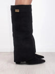 Emily | Sleek Leather Thigh-High Boots with Buckle Detail